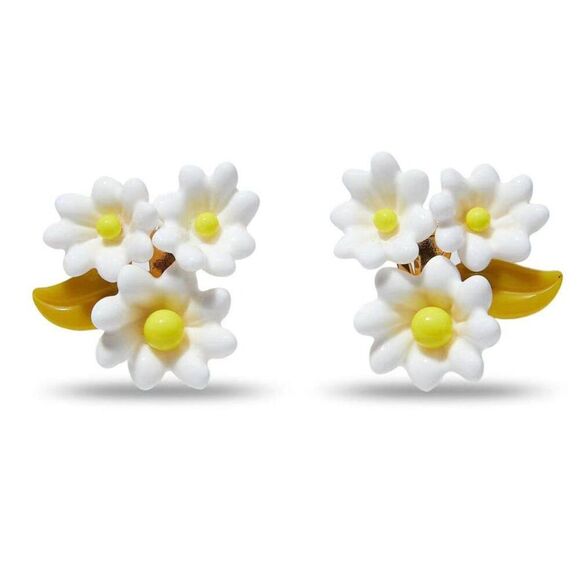 New! $148 Lele Sadoughi Petunia Bouquet Clip-On Earrings - Picture 2 of 6
